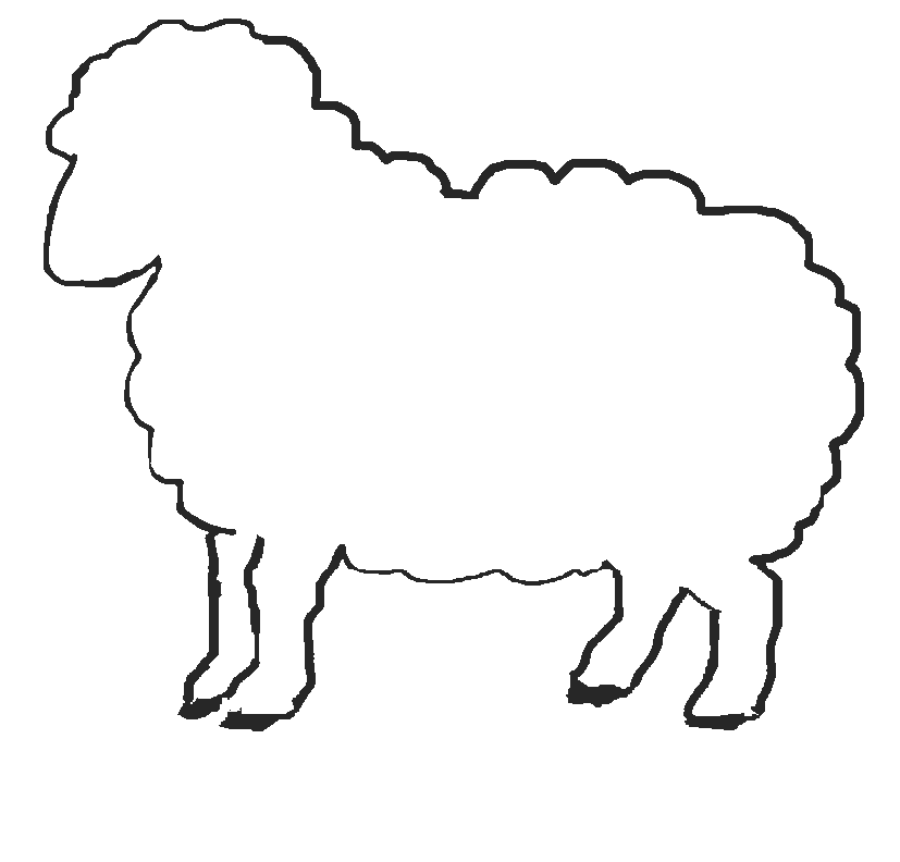 Printable template jos gandos. Clipart sheep coloring page