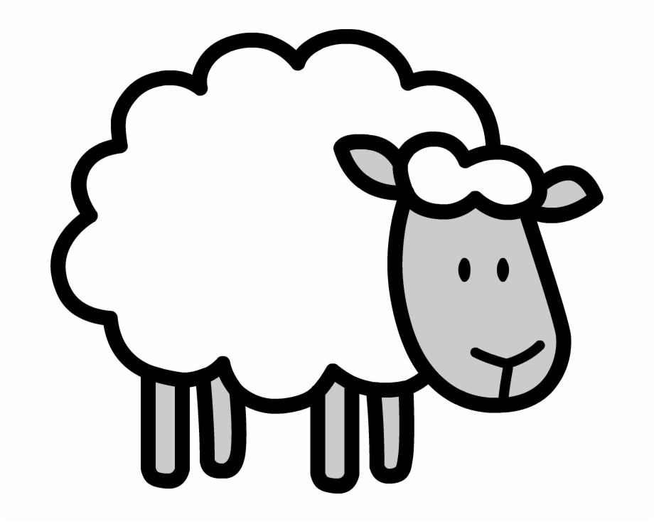 Sheep Outline Clip Art Black And White