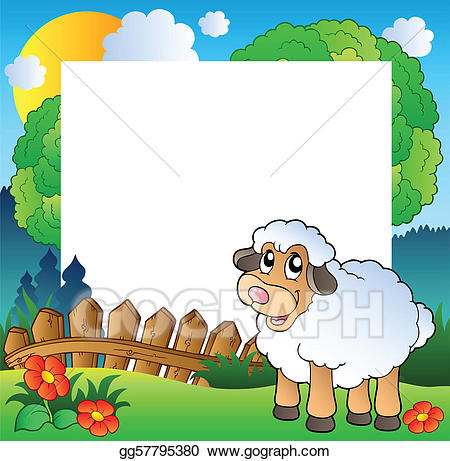 clipart sheep frame