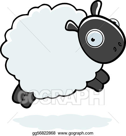 clipart sheep jumping