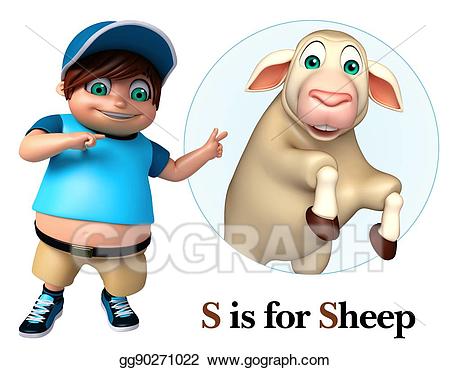 clipart sheep kid