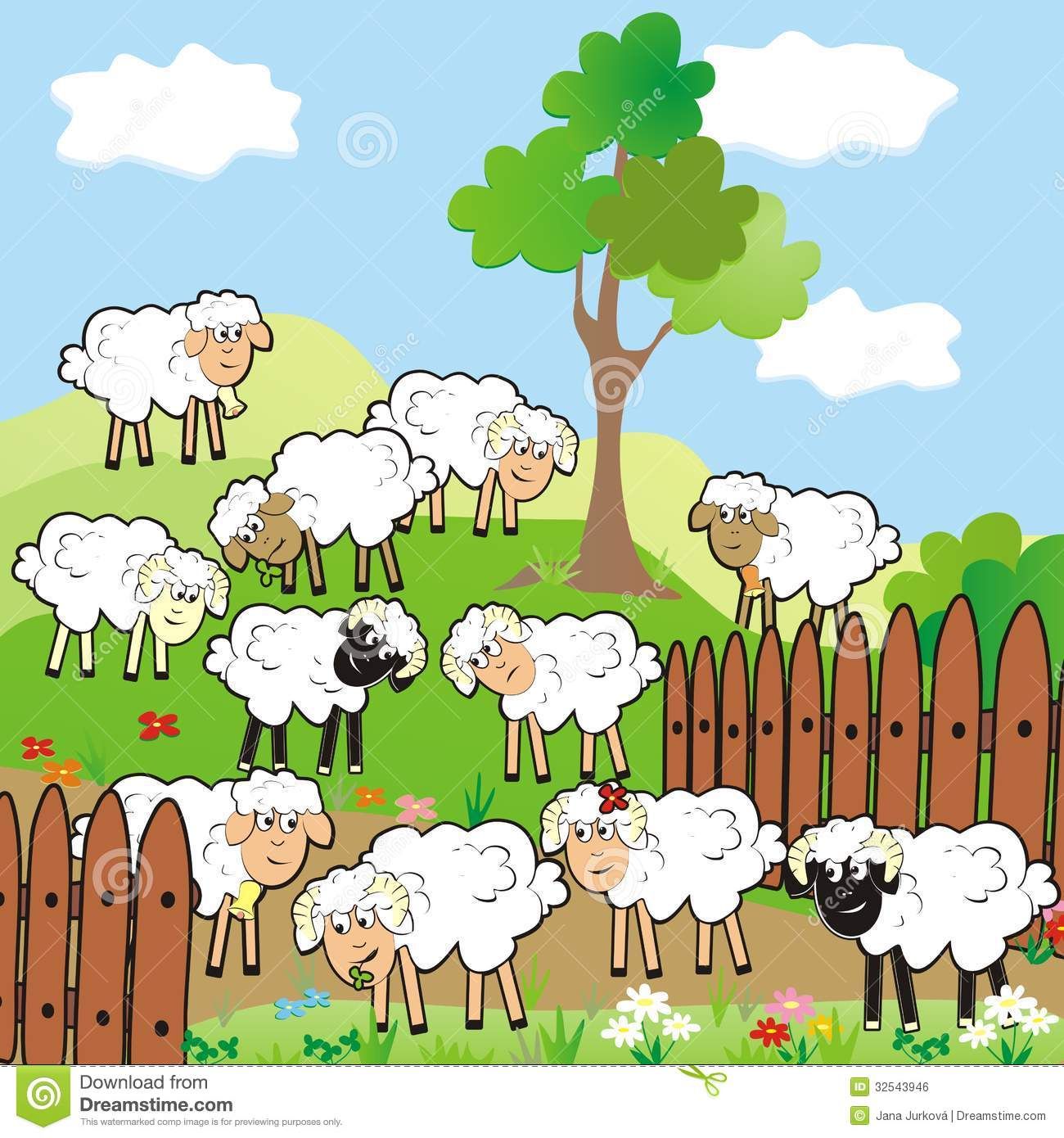 clipart sheep many sheep