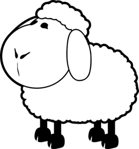 sheep clipart line art