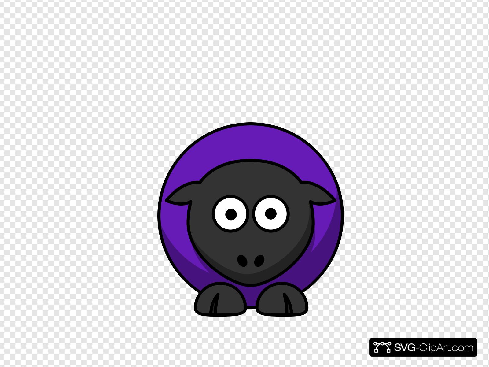 On black clip art. Clipart sheep purple