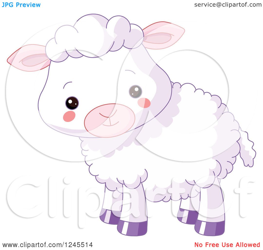 Clipart sheep purple. Of a cute baby