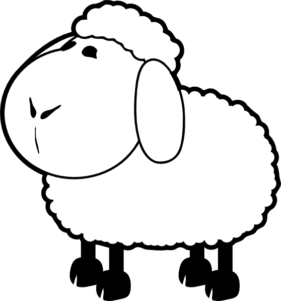 White clipart lamb. Sheep outline clip art