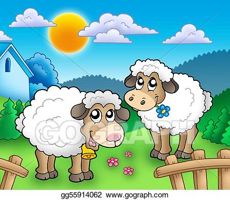 clipart sheep two