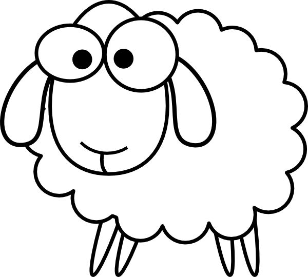 Outline clip art at. Clipart sheep vector