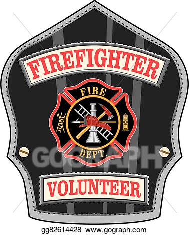 Vector illustration badge eps. Firefighter clipart volunteer firefighter