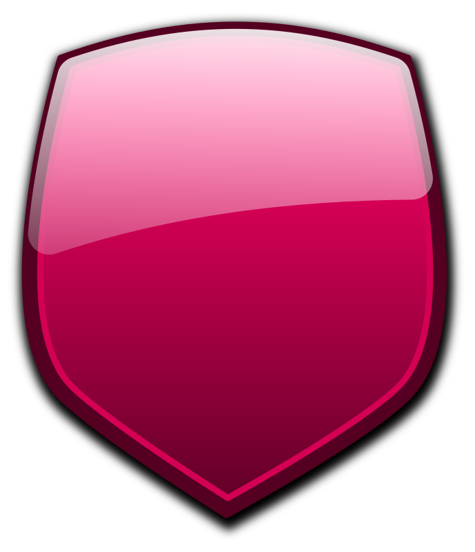 Glossy shields medium image. Clipart shield pink
