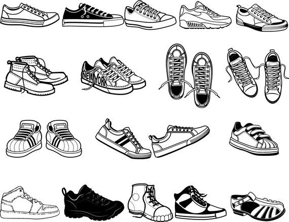 clipart shoes collage