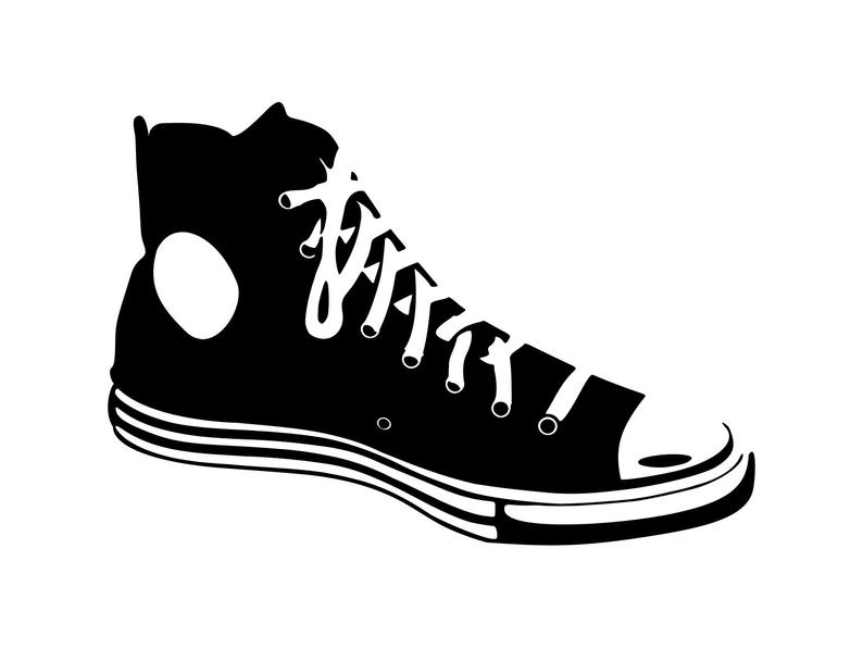 Sneaker svg shoe silhouette. Clipart shoes file