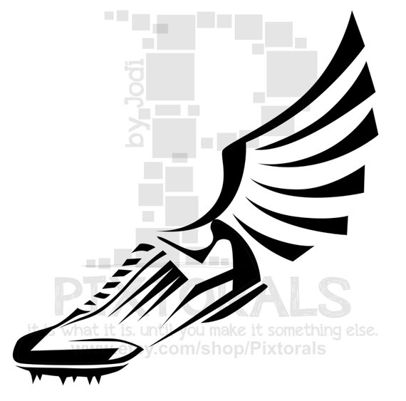 Track winged shoe eps. Clipart shoes file
