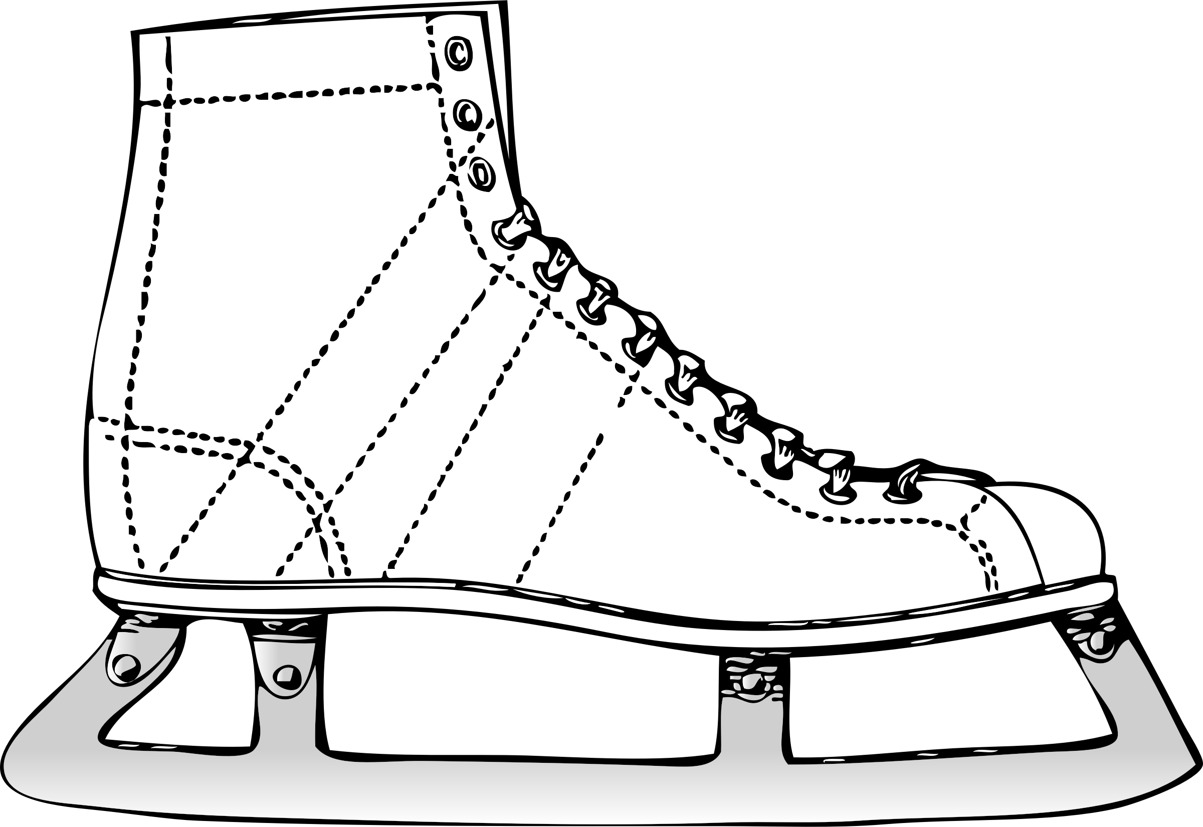 skate clipart black and white