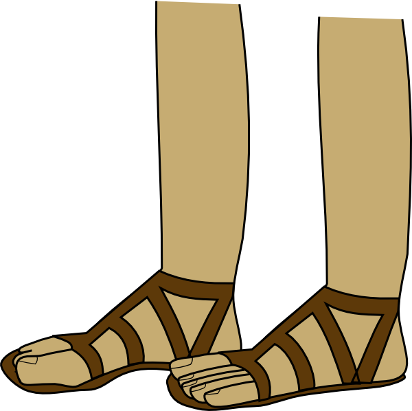 Feet in sandals clip. Footsteps clipart animated