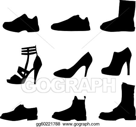 clipart shoes silhouette