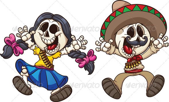 clipart skeleton art mexican