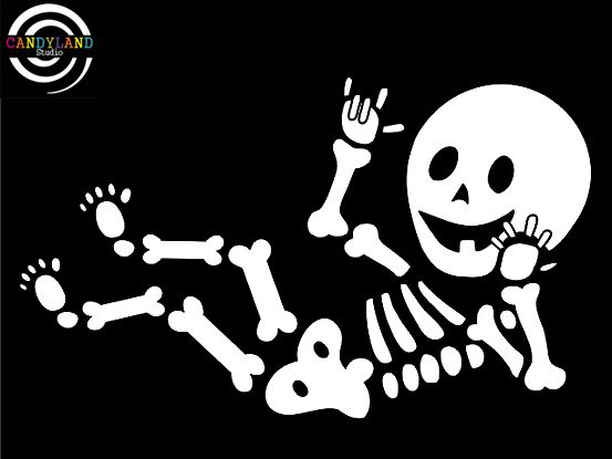 Clipart skeleton baby skeleton. Home iron on decals