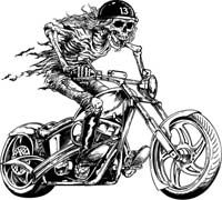 clipart skeleton biker