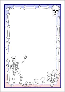 Clipart skeleton border. Skeletons a page borders