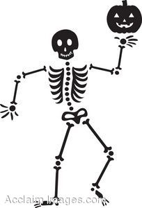 Clipart skeleton cute. Halloween clip art 