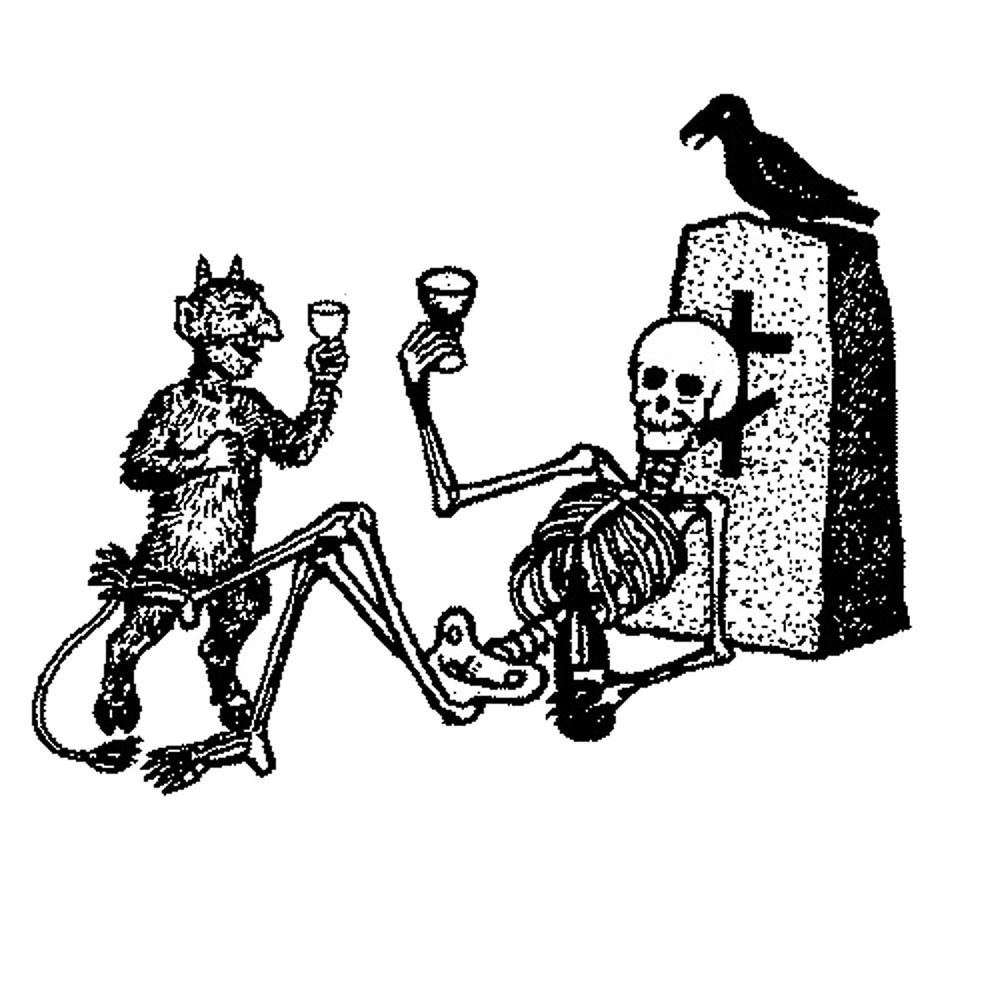 clipart skeleton drinking