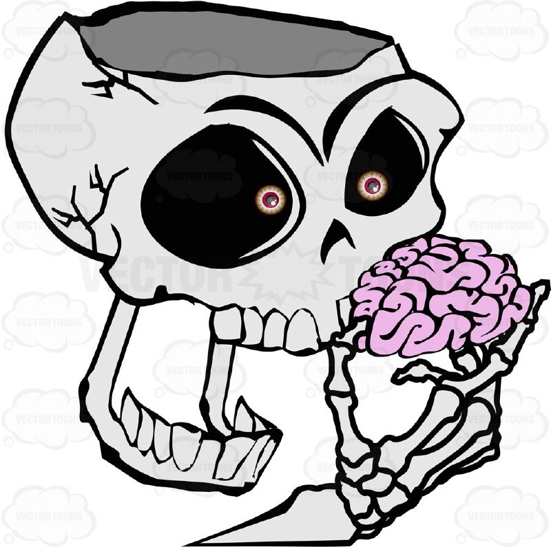 Cartoon skull with open. Skeleton clipart empty