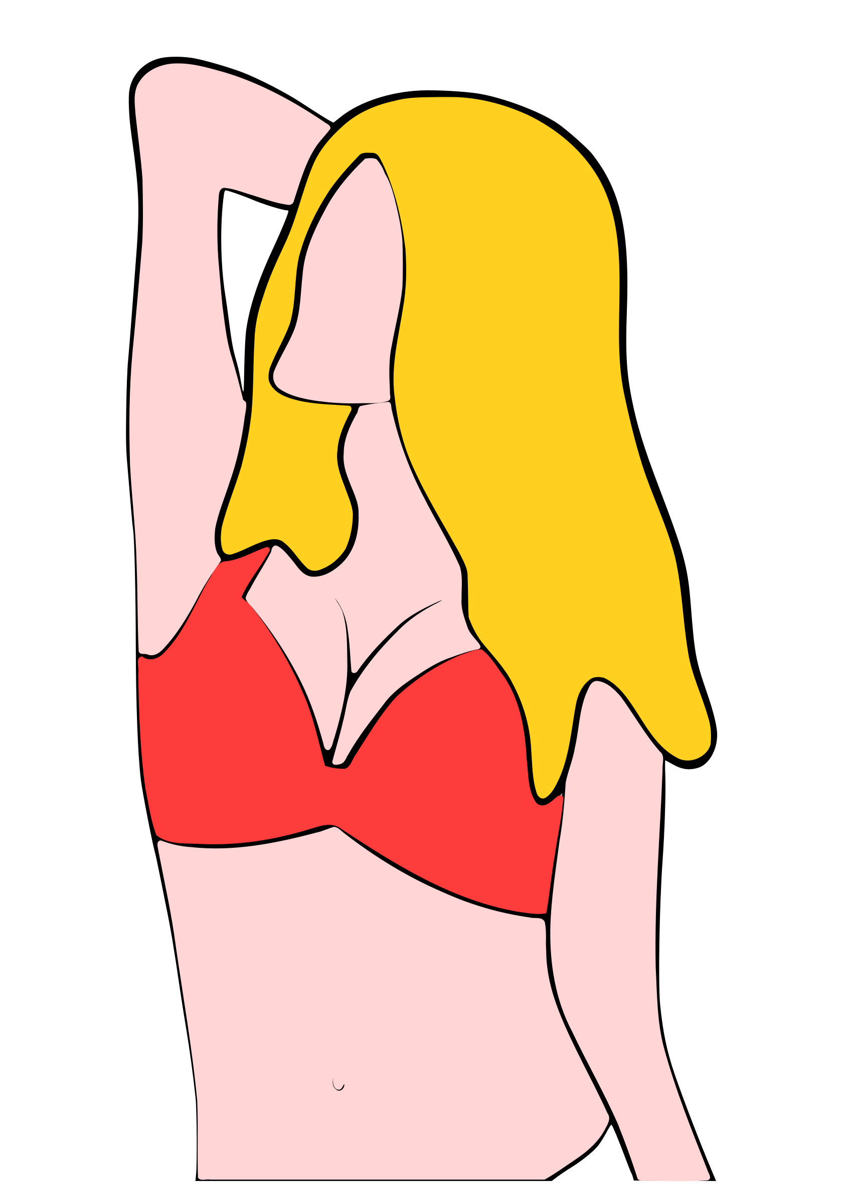 Ekg clipart cartoon. Torso woman in bikini