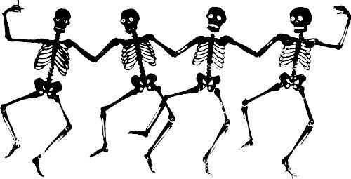 Clipart skeleton party. Halloween music playlist dance