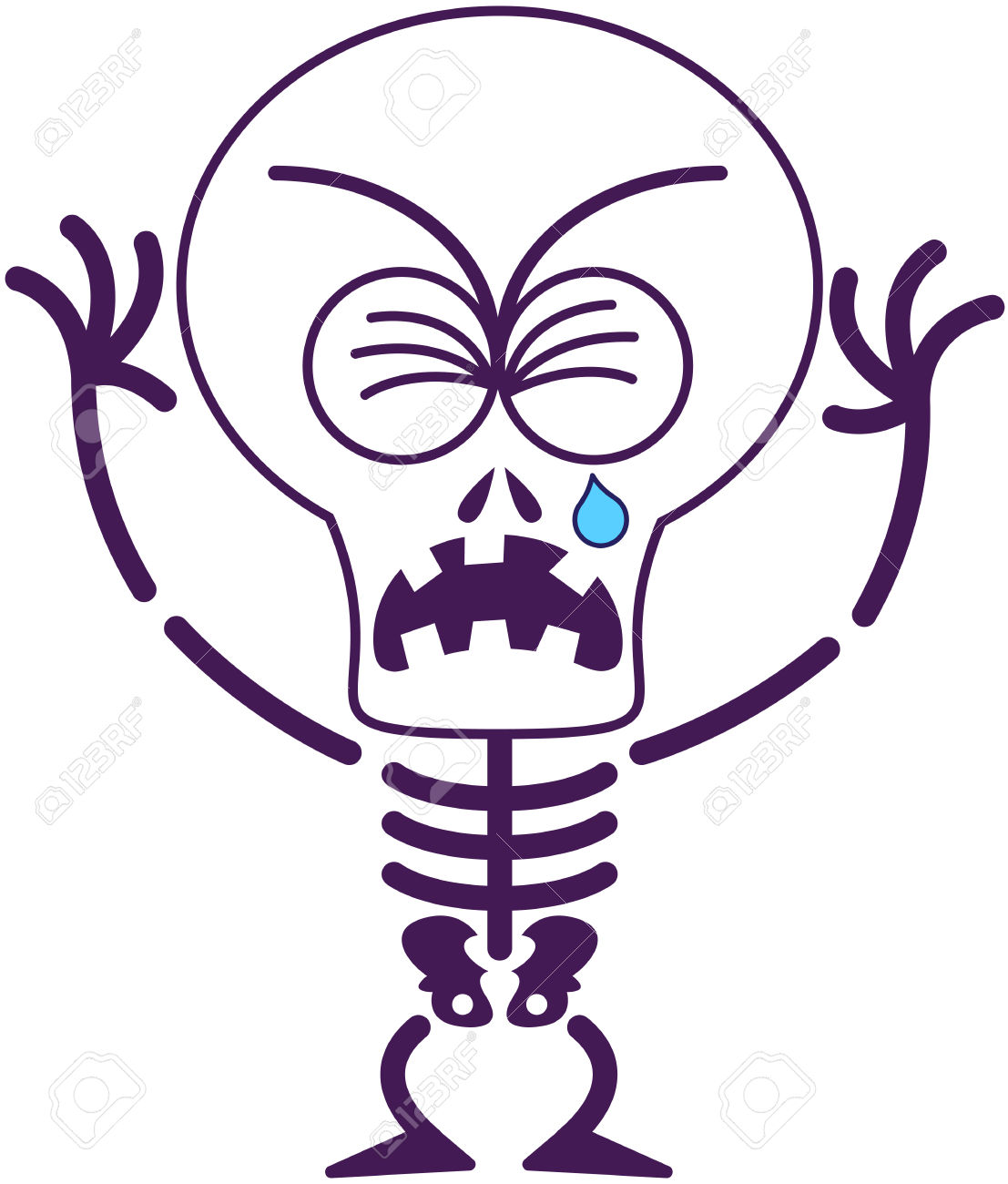 clipart skeleton sad