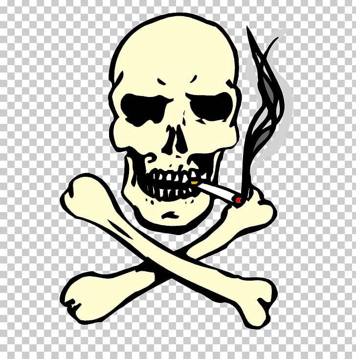 clipart skeleton smoking