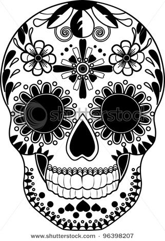 Gallery for sugar clip. Clipart skull black and white