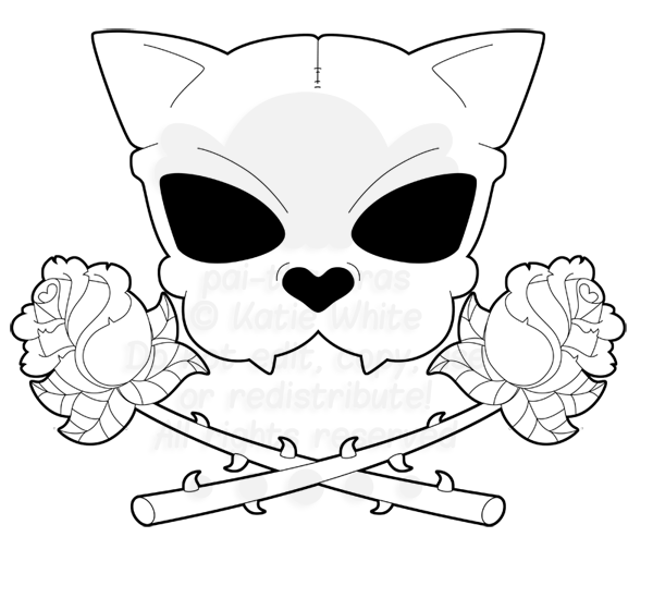 Clipart skull cat.  collection of cute