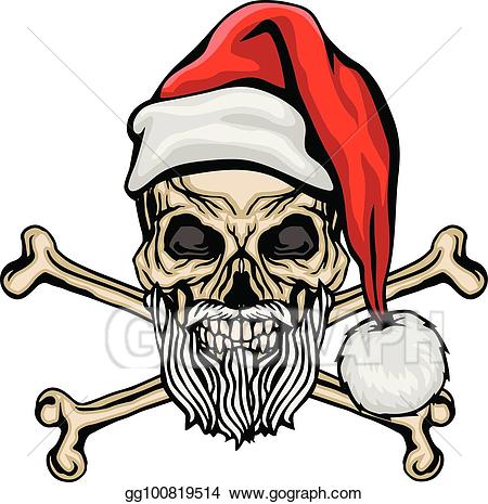 clipart skull christmas