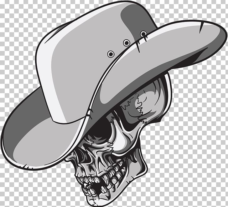 clipart skull cowboy