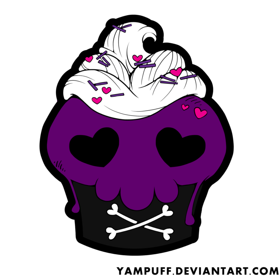 clipart skull cupcake
