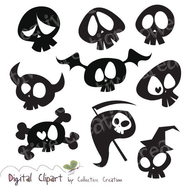 clipart skull cute