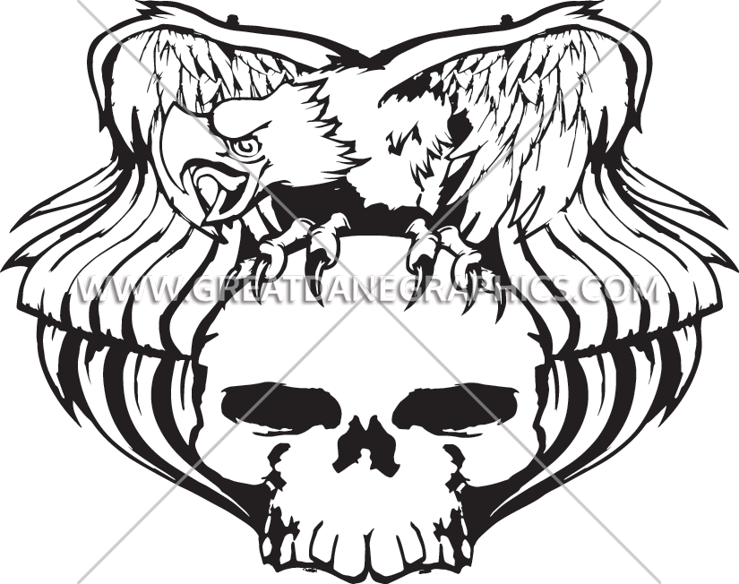 Production ready artwork for. Clipart skull eagle