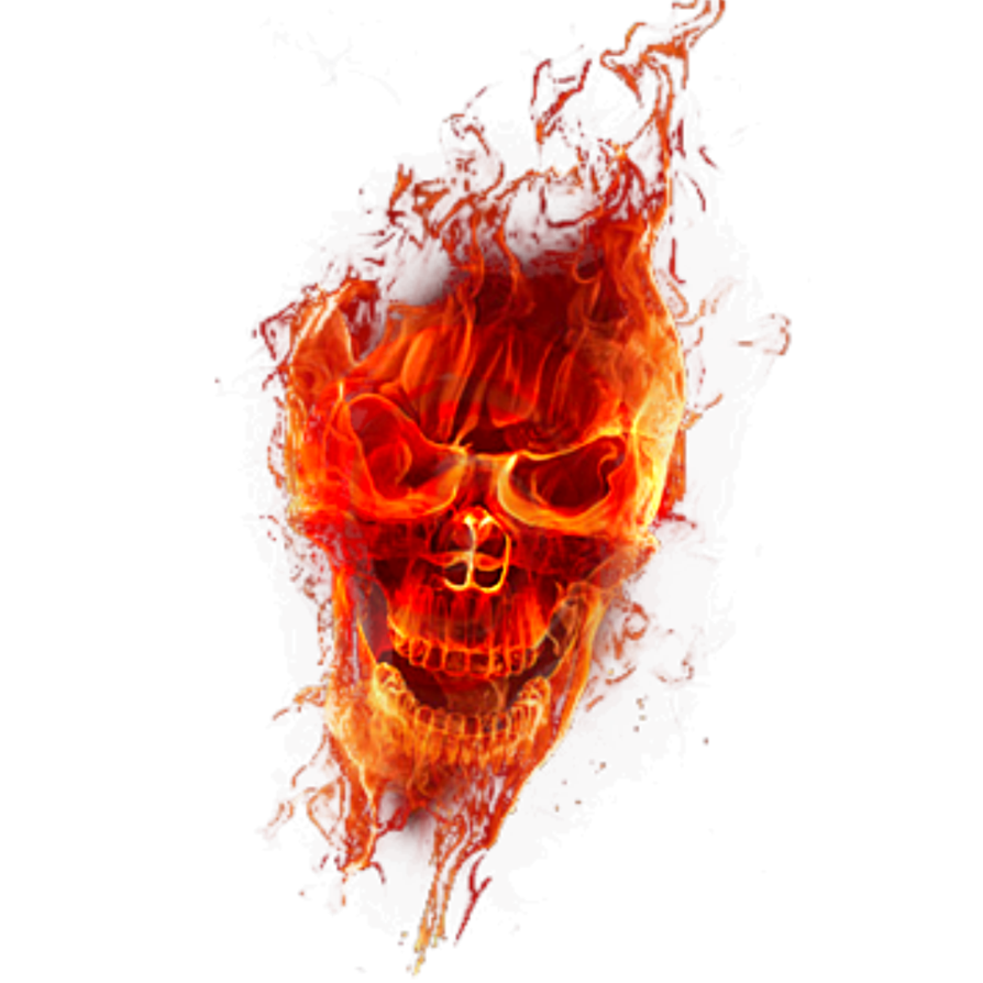 clipart skull fire
