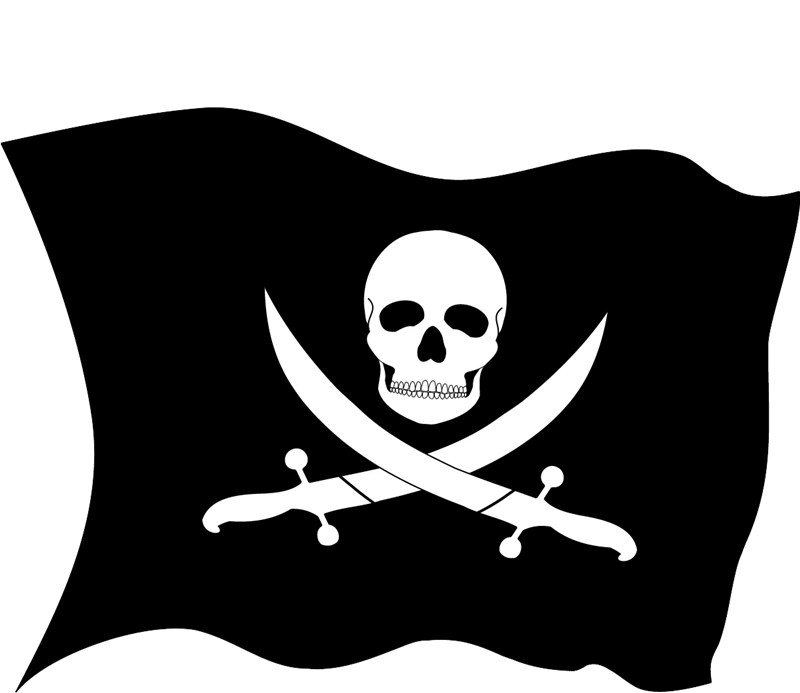 clipart skull flag