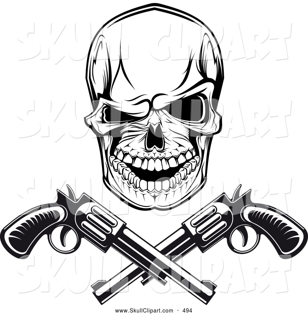 clipart skull gangster