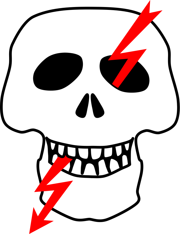 Clipart skull hazard. High voltage warning sign
