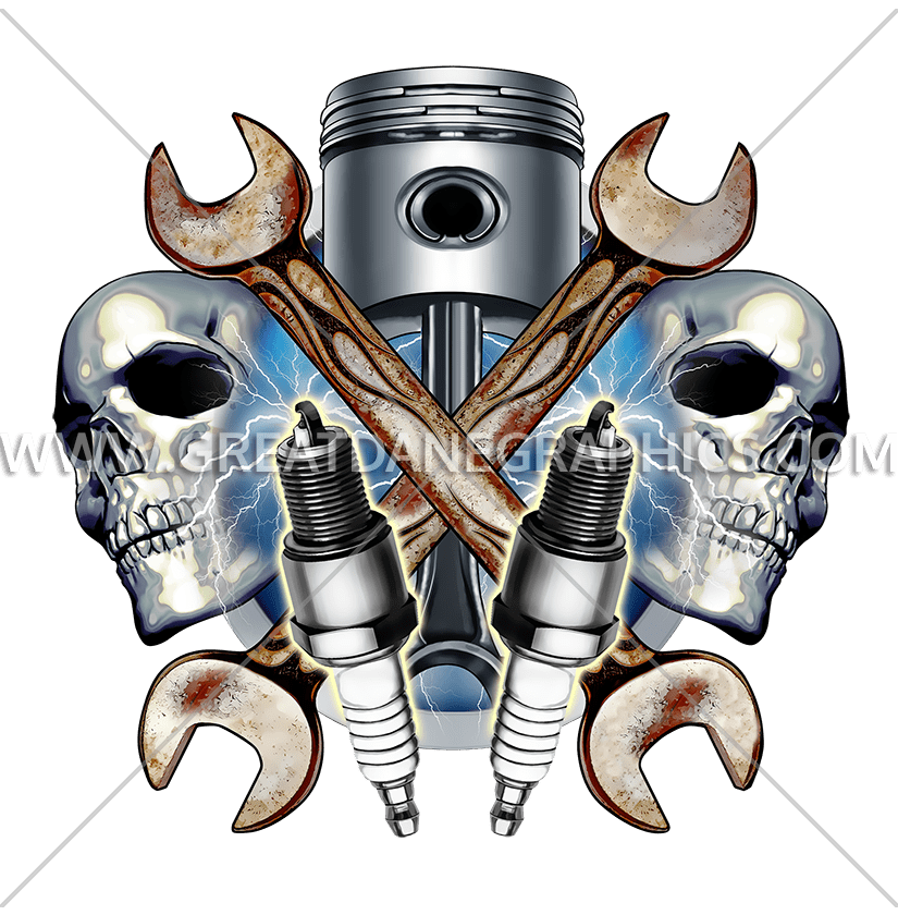 clipart skull mechanic
