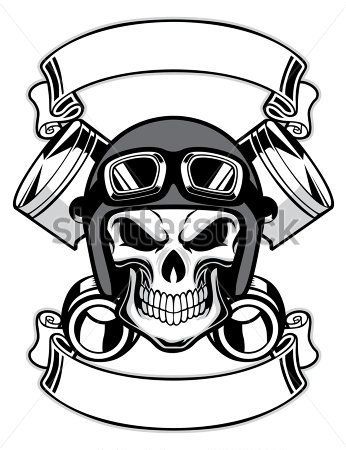 Motorcycle clipart skull. Wearing retro motorbike helmet