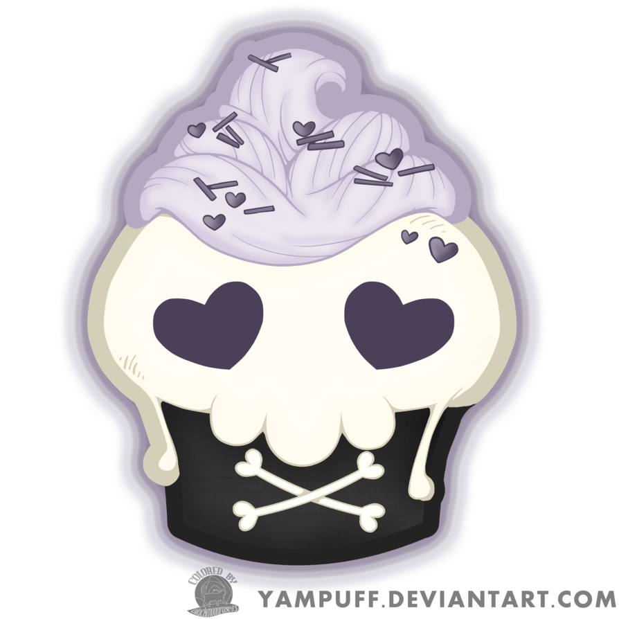 Cupcake by blackmoonrose on. Clipart skull rose