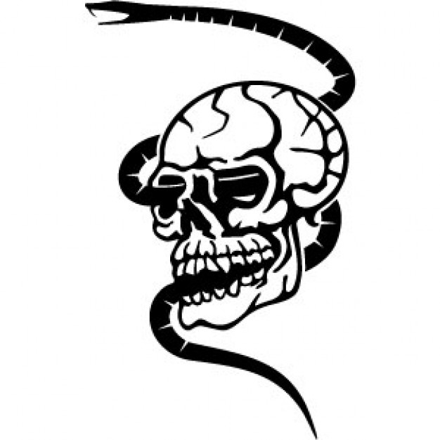 clipart skull snake
