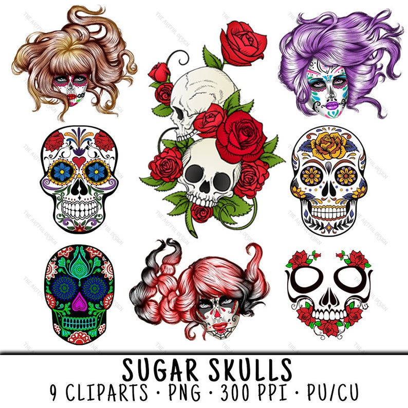 clipart skull sugar skull