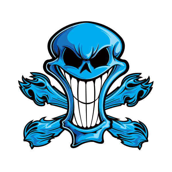 Welding clipart skull. Printed vinyl cartoon blue