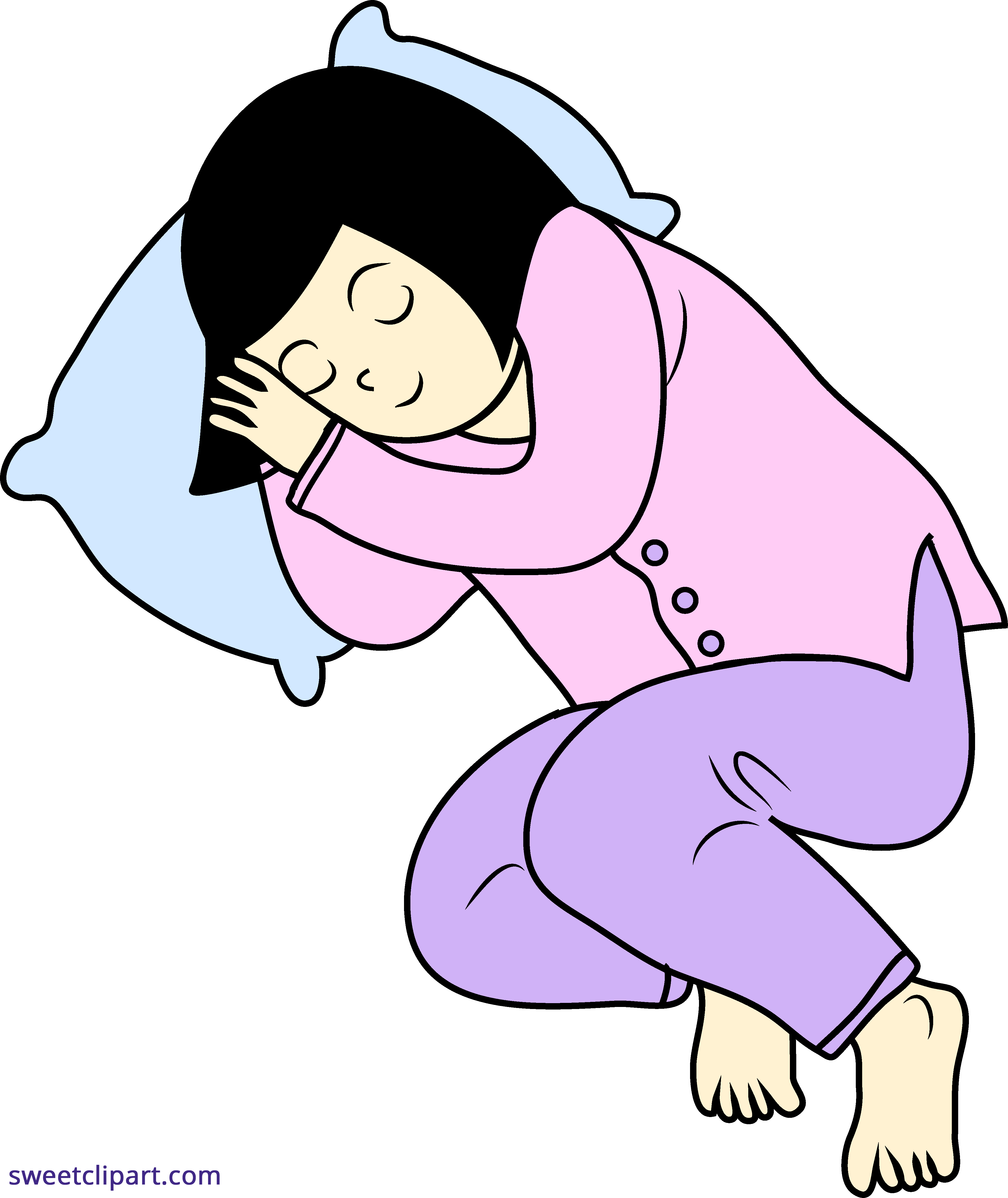 Little sweet clip art. Clipart girl sleeping bag