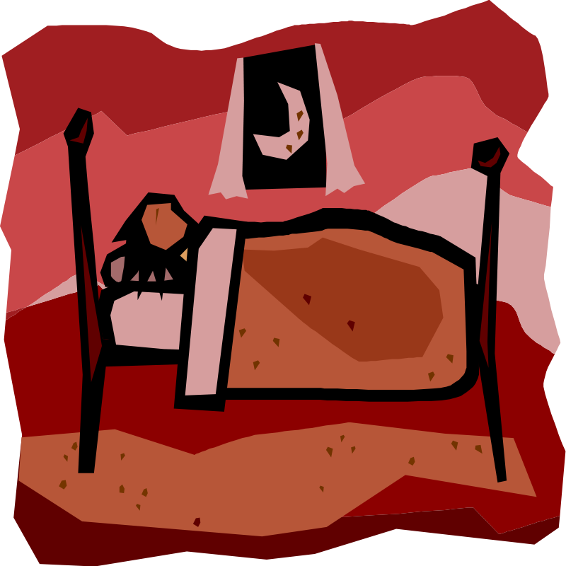 clipart sleeping childrens bed